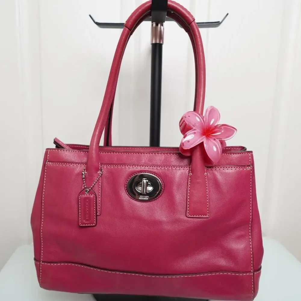 Coach Pink Leather Tote Bag Y2K